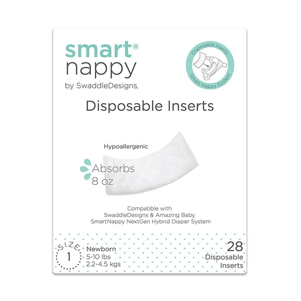 72 Count Amazing Baby Disposable Inserts for SmartNappy Hybrid Diaper Cover Size 2 No Plastic Liner Extra Absorbent 8-15 lbs